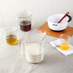 Restaurantware dishwasher-safe measuring cup for quick cleanup after service.