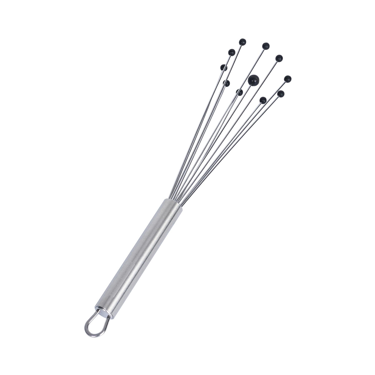 Restaurantware silicone-tipped ball whisk protects non-stick surfaces.
