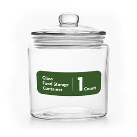 Restaurantware Vetri 0.2-gallon glass storage jar with airtight seal for freshness.