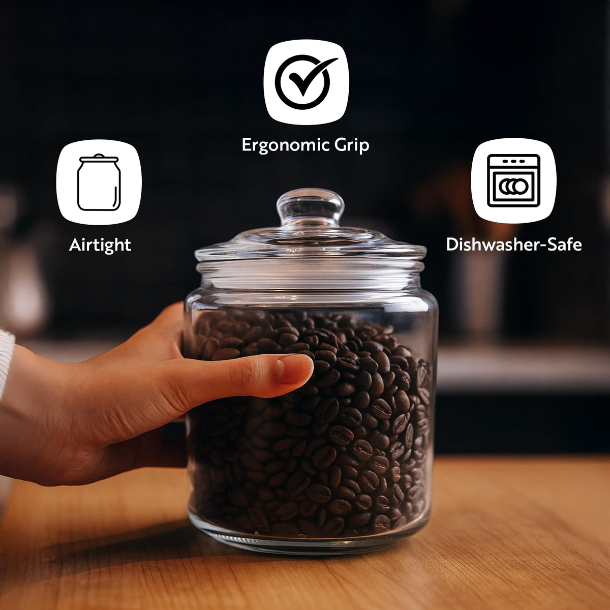 Restaurantware Vetri jar is dishwasher-safe for quick, simple cleaning.