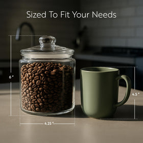 Restaurantware Vetri jar with ergonomic knob handle for easy access.