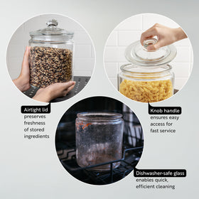 Restaurantware Vetri jar is dishwasher safe for easy cleaning.