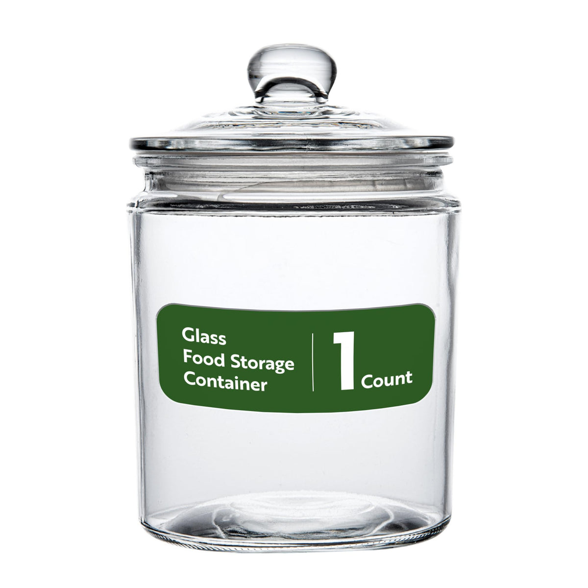 Restaurantware Vetri 0.5 gallon jar with knob lid for quick kitchen access.