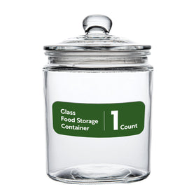Restaurantware Vetri 0.5 gallon jar with knob lid for quick kitchen access.