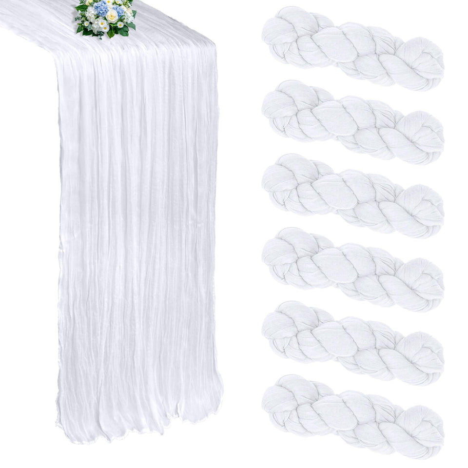 RestfulGlow 6-pack table runners packshot shows 10ft length for versatile decor.