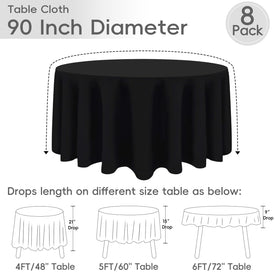 RestfulGlow round tablecloth 90-inch black draped on a table for elegance