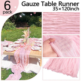 RestfulGlow boho gauze table runner enhances rustic decor with soft texture