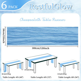 Close-up of RestfulGlow baby blue cheesecloth weave showing airy, tear-resistant fabric texture