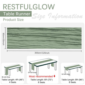 RestfulGlow party decor suitable for baby showers with sage green runner