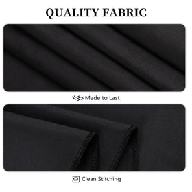 Seamless RestfulGlow rectangular tablecloth drapes on a long banquet table