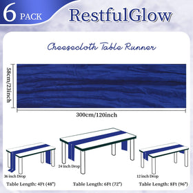 Close-up of RestfulGlow royal blue cheesecloth runner showing soft texture.