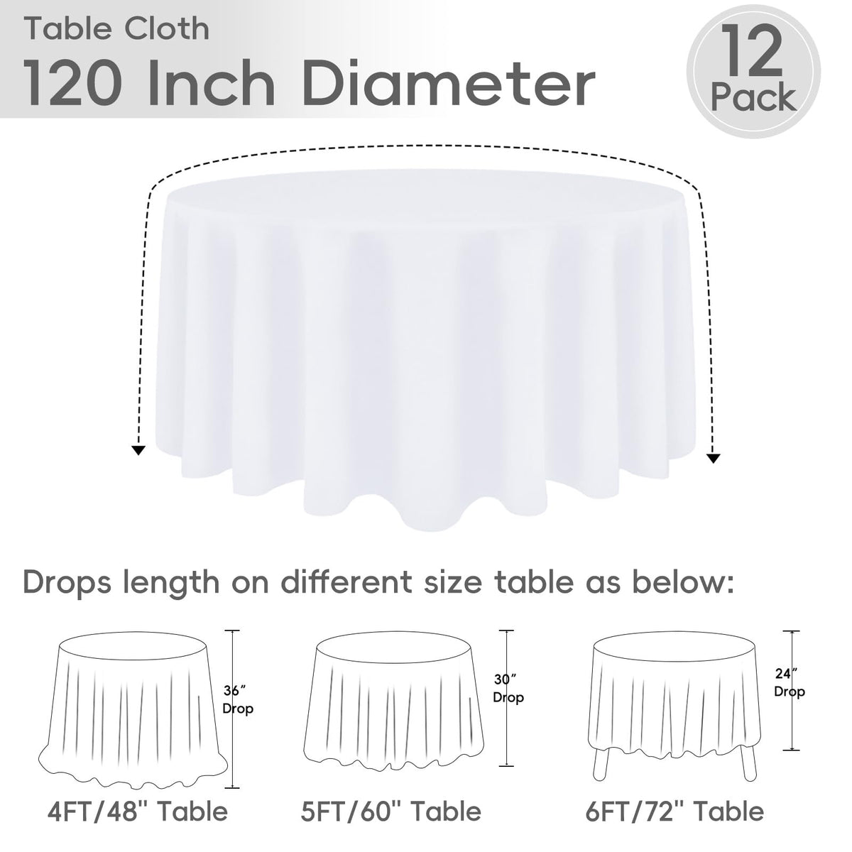 RestfulGlow wrinkle resistant tablecloth for quick event setups