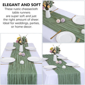RestfulGlow wedding decor using sage green runner for backdrop accents