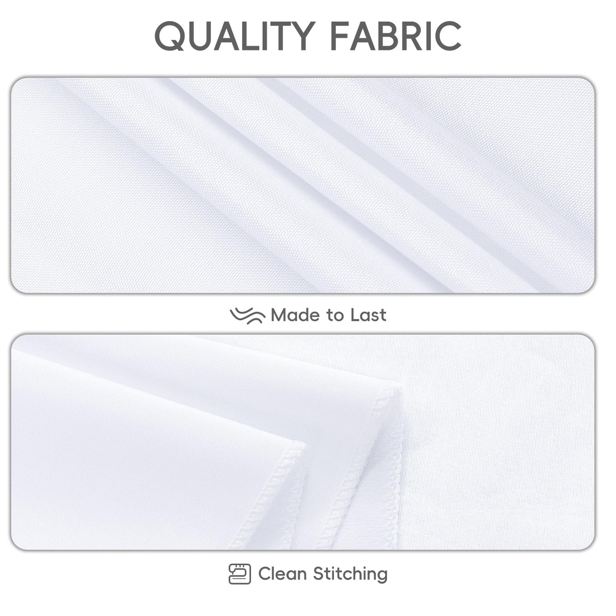 RestfulGlow white tablecloth protects tables from stains and sun