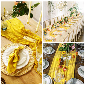 RestfulGlow yellow table runner for chair sash and gift wrap accents at events