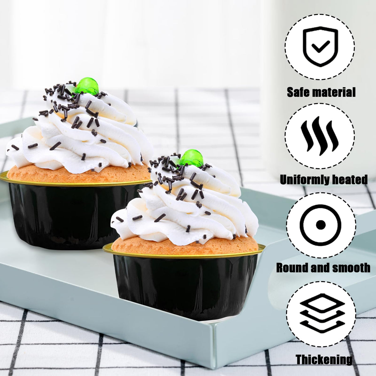 Retainbre disposable ramekins with lids for practical portioning and mess-free baking.