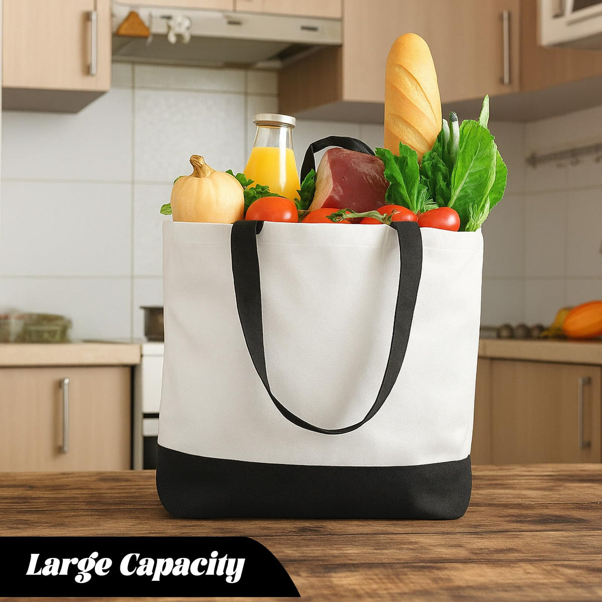 Foldable tote bag designed for easy storage in a purse or drawer