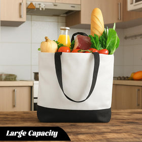 Foldable tote bag designed for easy storage in a purse or drawer