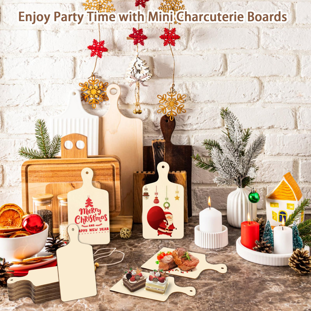 Retainbre wood chopping board as a decorative kitchen accent.