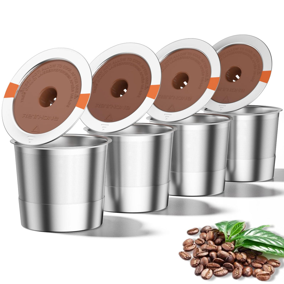 RETHONE stainless steel K Cup pod outer for durable, reusable brewing with Keurig.