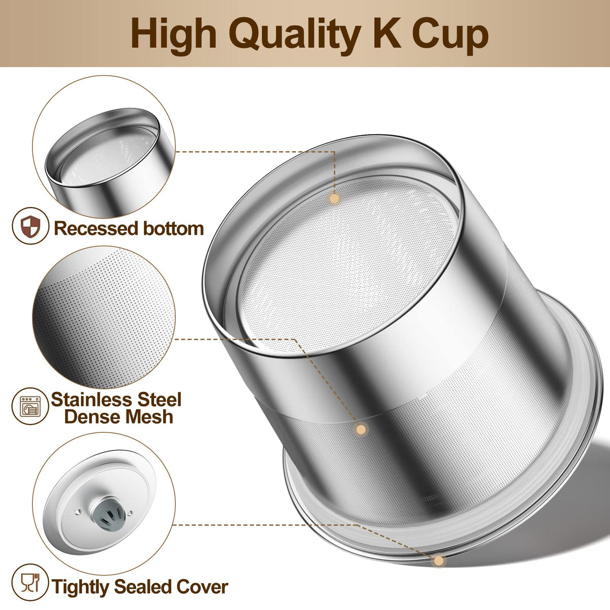 RETHONE K Cup reusable pods rinsed under water for quick cleaning