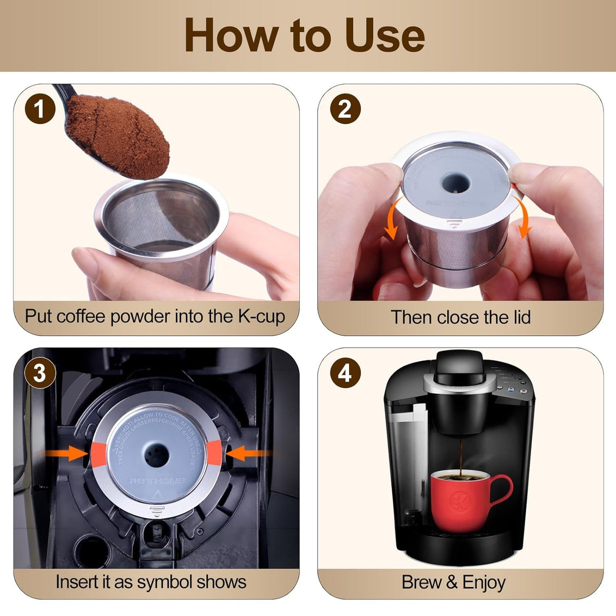 RETHONE pod seal notch aligns perfectly for a secure brew.