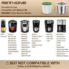 RETHONE K Cup top-seal design for leak-free brewing.