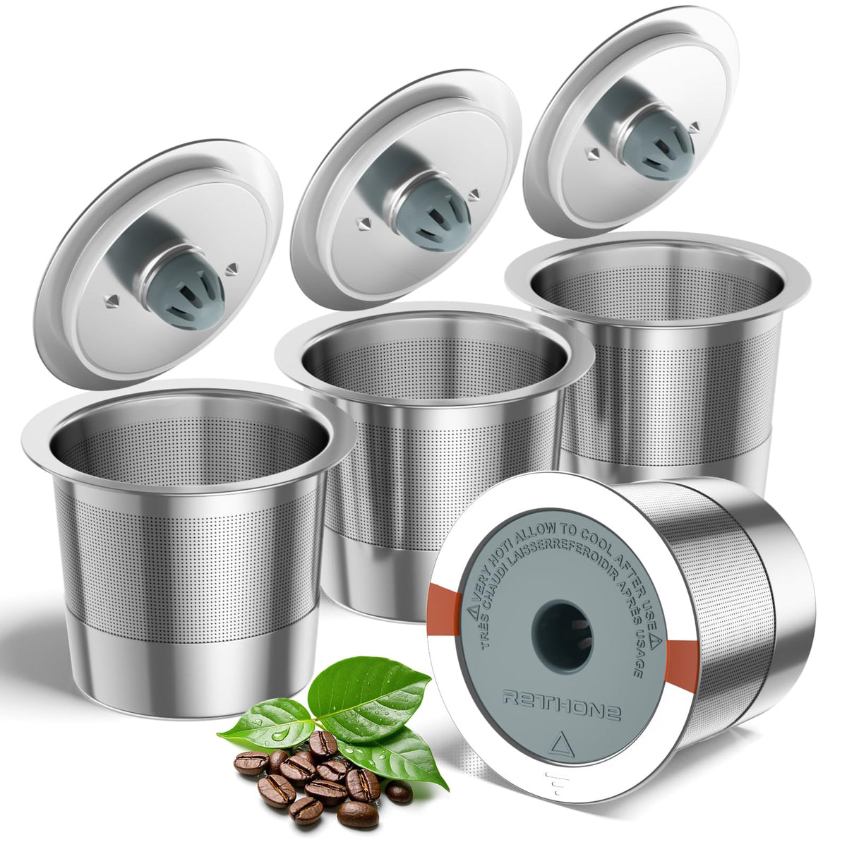 RETHONE stainless steel K-Cup body showing durable, reusable design for daily use