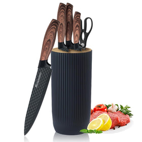 Retrosohoo kitchen knife with star textured blade for smooth slicing