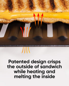 Revolution Toastie Press cool angled arms ensure safe handling