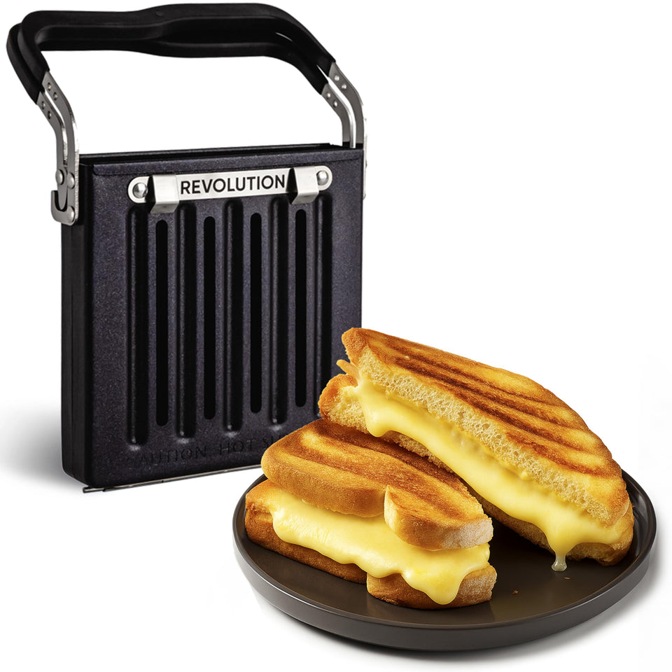 Revolution Toastie Press in toaster insert showing compact design for quick breakfasts