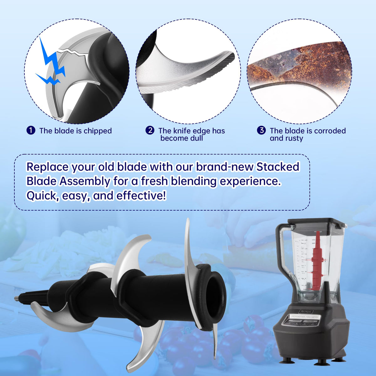 Revorit dishwasher-safe blades simplify post-blend cleaning and maintenance.