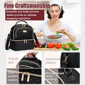REXMONA lunch bag lower compartment storing drinks and fruit with easy access