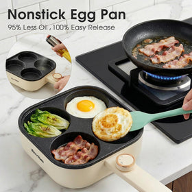 REXYHOME pan with four-cup capacity ideal for family breakfasts