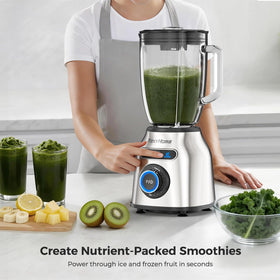 REXYHOME blender with 3 programs for smoothies, ice, and cleaning