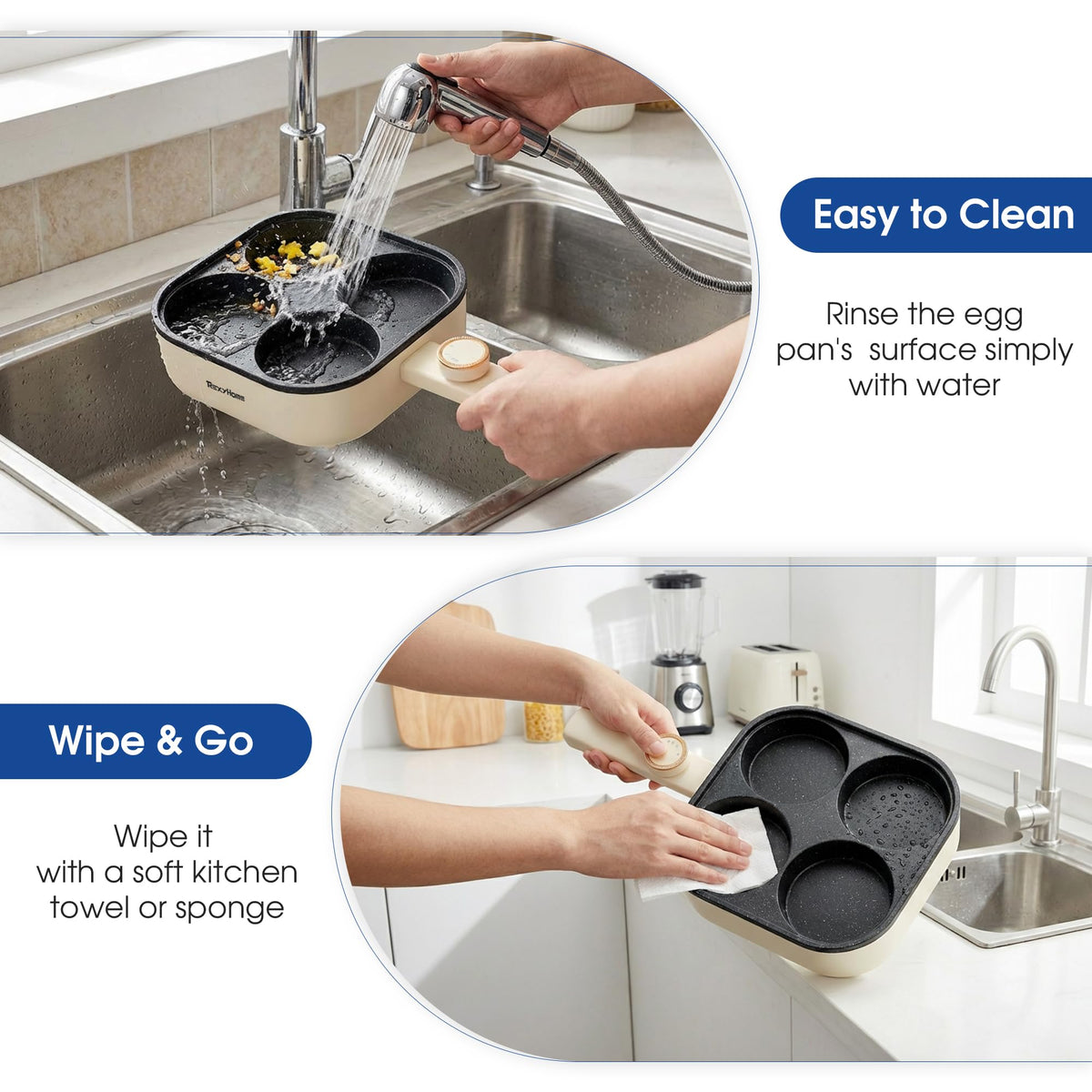 REXYHOME heat-insulated base and handle enhance safe handling while cooking
