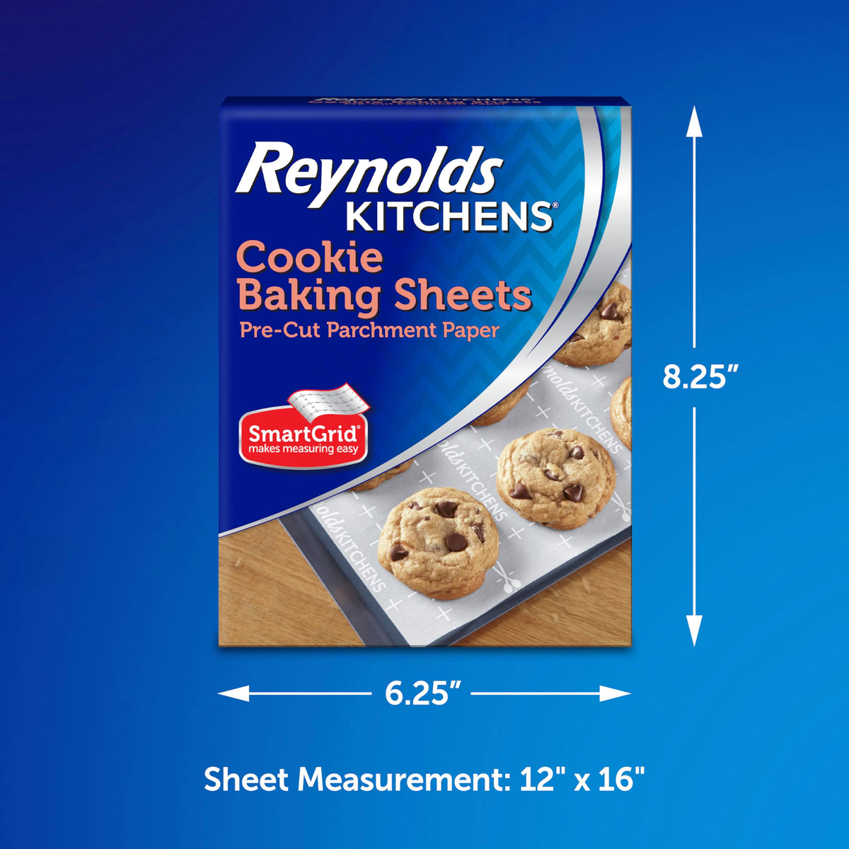 Reynolds pre-cut parchment paper lines pans for easy cleanup.