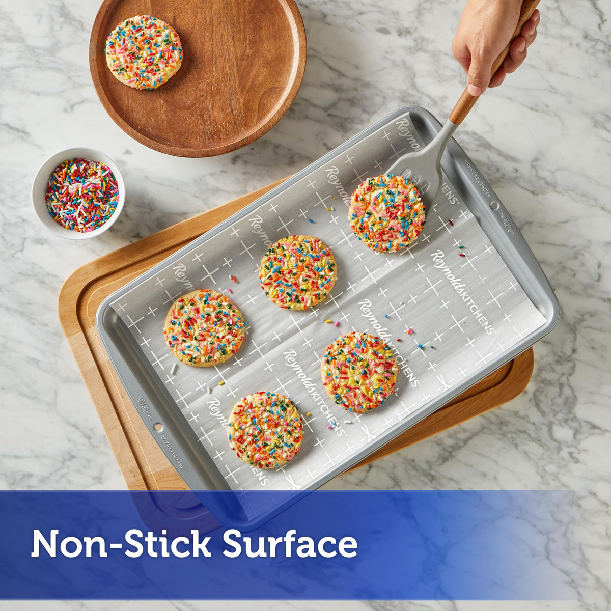 Reynolds sheets reusable up to three times per bake for efficiency.