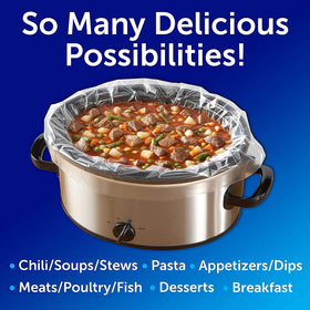 Chili or pulled pork prepared with Reynolds liner for quick cleanup