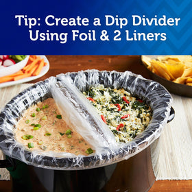 Liner being removed after cooking for easy disposal