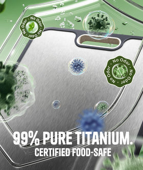 REZEND Titanium Cutting Board Set 3 XL top view with maximum workspace for big tasks.