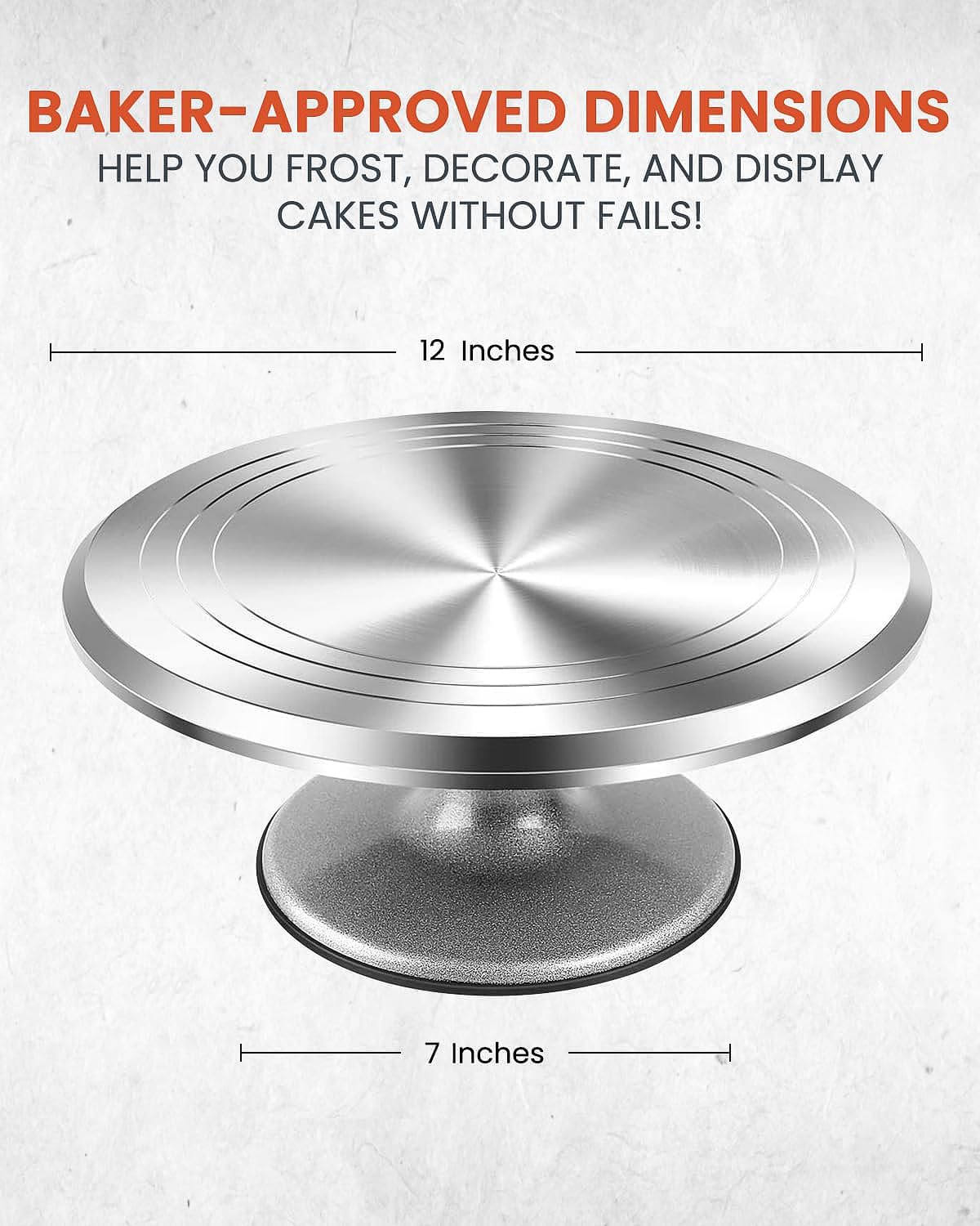 RFAQK cake decorating stand offers smooth rotation for precise icing.