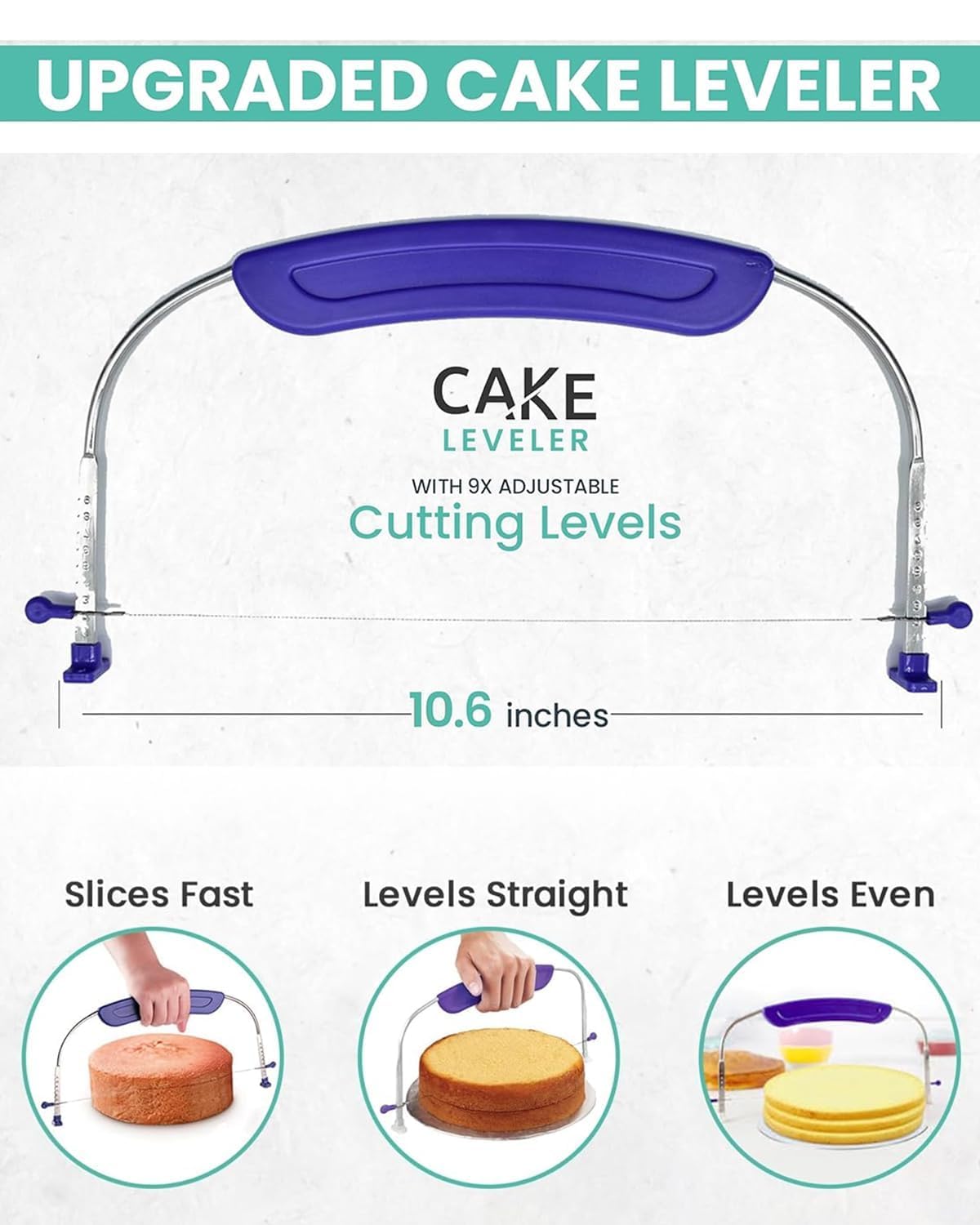 RFAQK three-piece scraper set creates seamless cake edges.