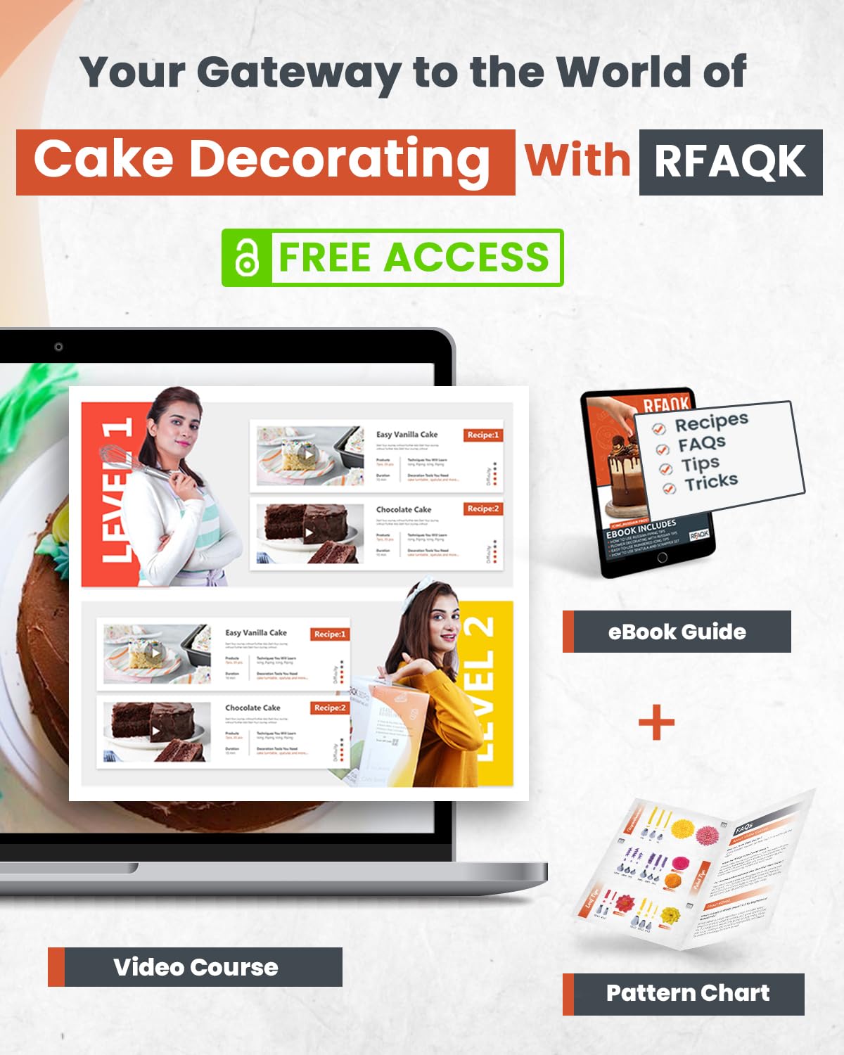 RFAQK cake scrapers and board set assists smooth edges