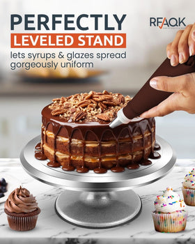 RFAQK cupcakes and pastries decorate easily on a stable platform.