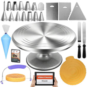 RFAQK rotating cake turntable stand for smooth decorating and stable cake positioning