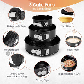 RFAQK three springform pans set for versatile bake and set recipes.