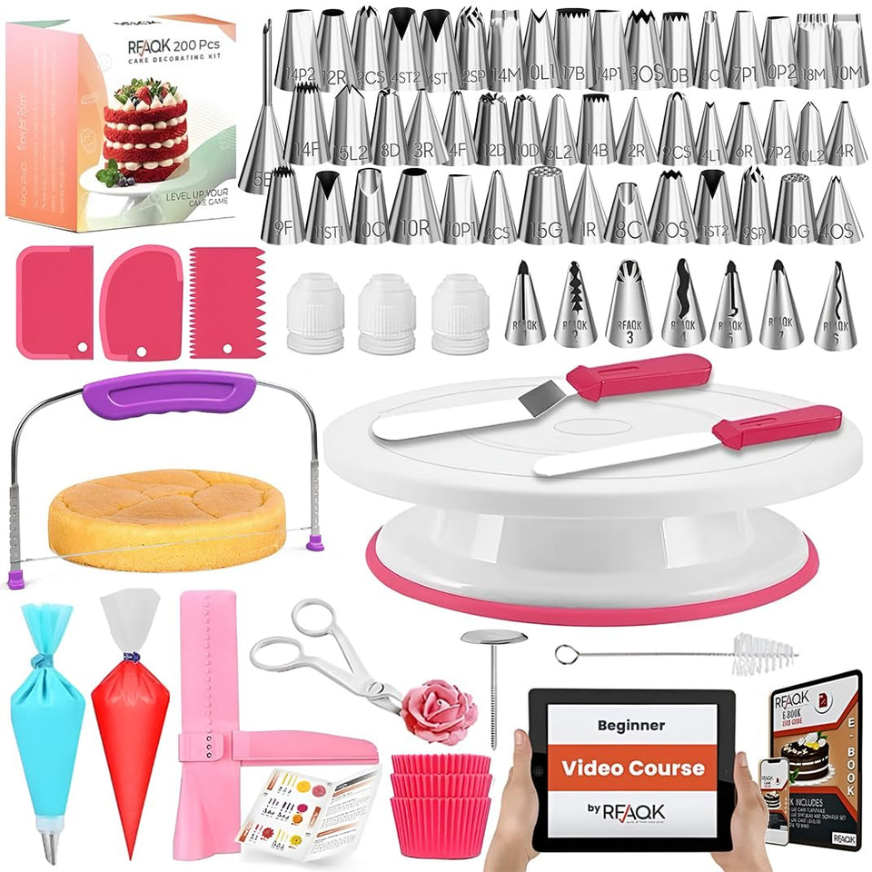 RFAQK cake turntable with 360-degree rotation for smooth decorating