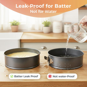 Durable carbon steel construction for reliable baking performance.