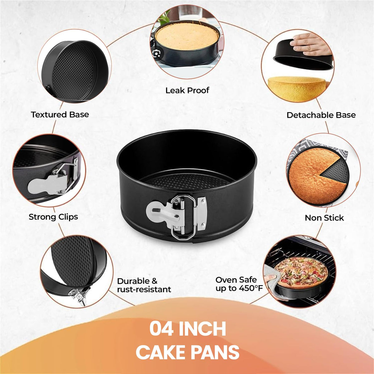 RFAQK mini pans image illustrates versatility for mini pizzas, quiches, and tarts